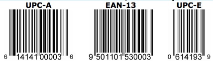 Types of upc codes