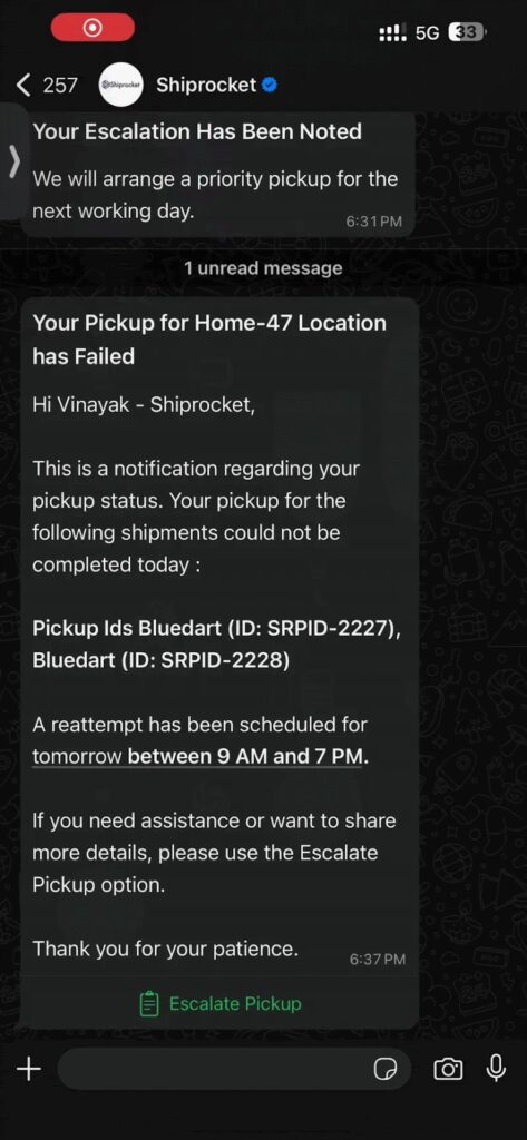 New pickup escalation or NPR flow